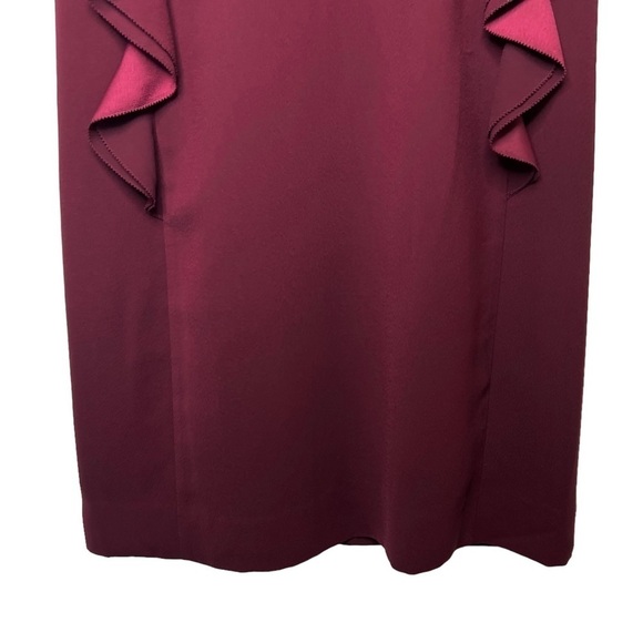 Kate Spade Burgundy Red Ruffle Cap Sleeve Women’s Shift Dress Sz 4 - Picture 6 of 12